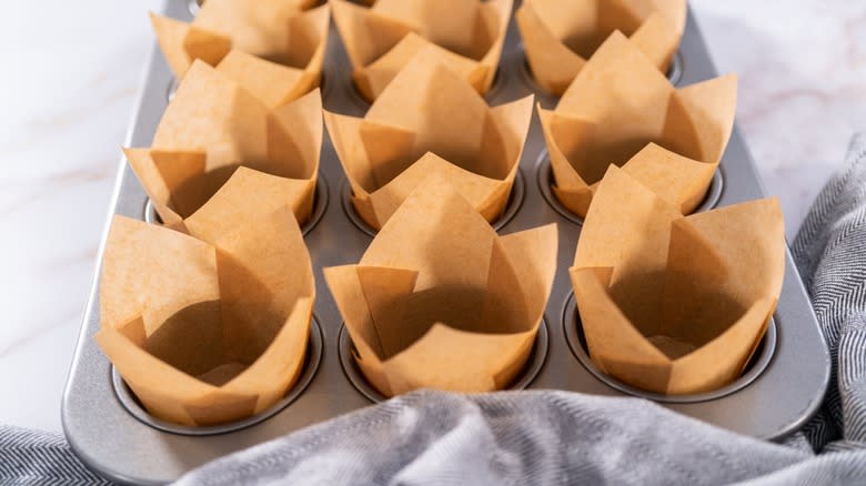 Cupcake liners in muffin tins