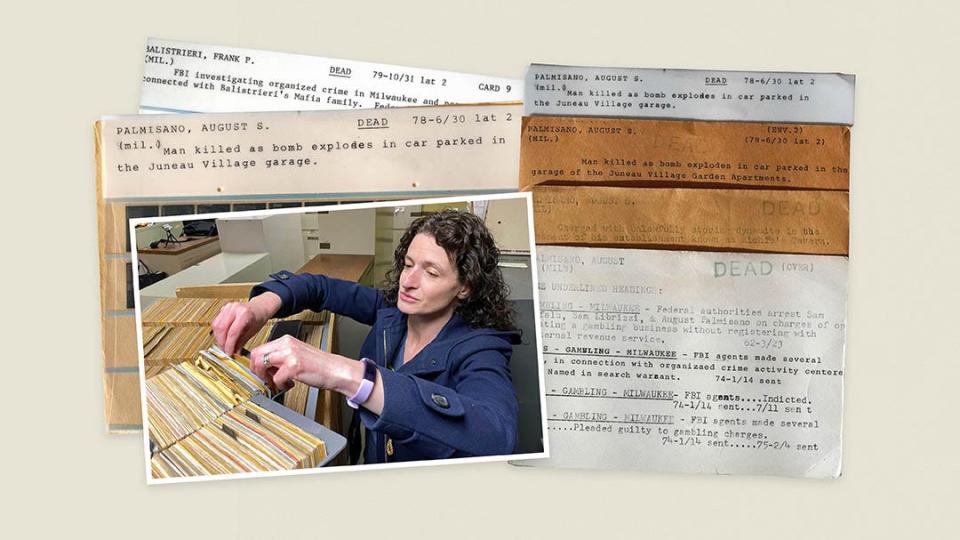 Milwaukee Journal Sentinel investigative reporter Mary Spicuzza sorts through the news organization’s archives on her cousin Augie.