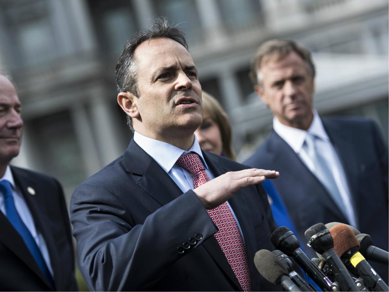 Republican Kentucky Governor Matt Bevin signed a bill allowing his state's public schools to teach classes based on the Bible: BRENDAN SMIALOWSKI/AFP/Getty Images