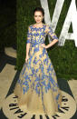 Lily Collins wore a blue-and-nude Monique Lhuillier gown. Is it gorgeous or hideous? I'm on the fence.