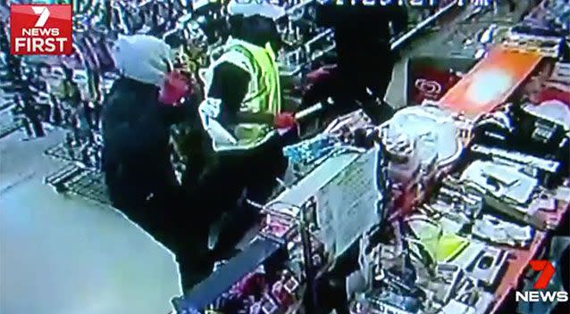 The gang raided four convenience stores armed with a hammer, a wheel brace and a metal pole. Source: 7 News