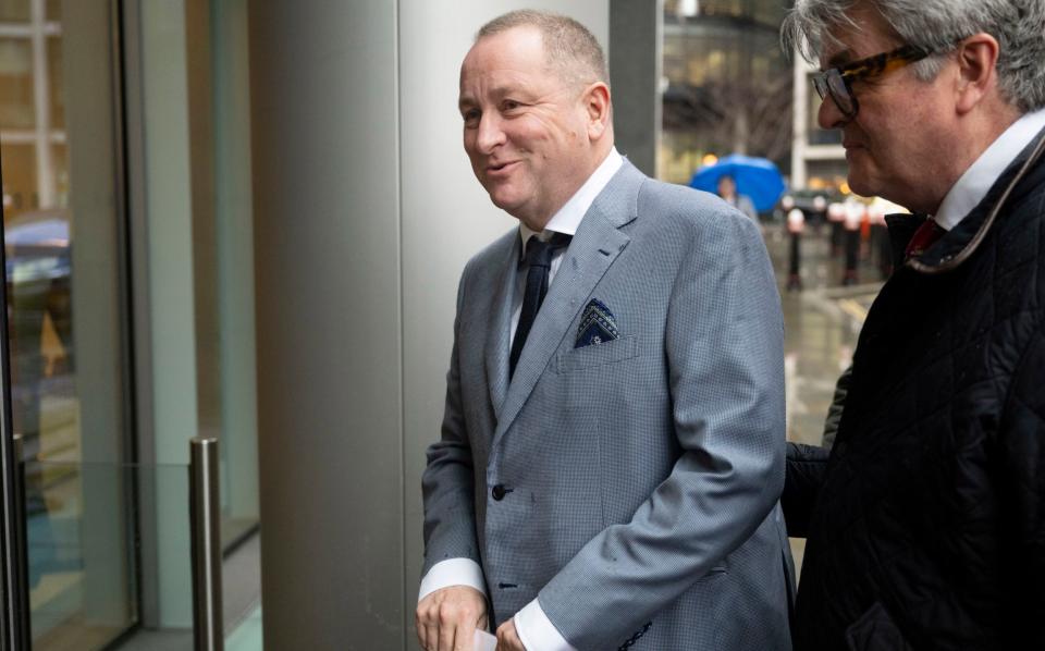 Mike Ashley arrives at court in his dispute with Morgan Stanley