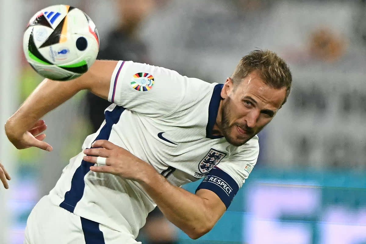 Harry Kane during the match between Serbia and England at the Arena AufSchalke on June 16 (Ozan Kose / AFP via Getty Images)