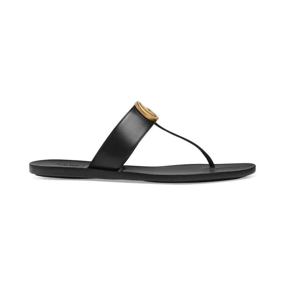 6) Marmont Logo-Embellished Leather Sandals
