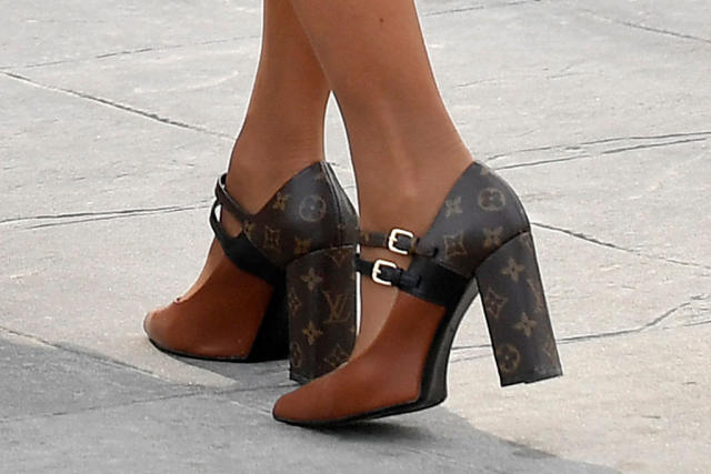 Louis Vuitton Monogram Plain Toe Block Heels