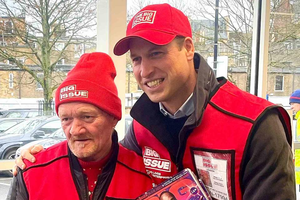 <p>Kensington Royal/X</p> A photo of Prince William selling copies of The Big Issue that Kensington Palace shared to X on Dec. 5.