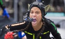 <p>Zoe Saldana performs Neytiri on set pre-CGI.</p>