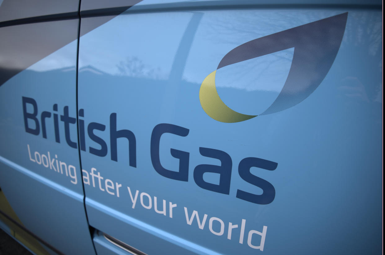 The logo of the UK energy firm British Gas, a subsidiary of the multinational firm Centrica. Manchester, UK, 2nd March 2015 (Photo by Jonathan Nicholson/NurPhoto) (Photo by NurPhoto/NurPhoto via Getty Images)