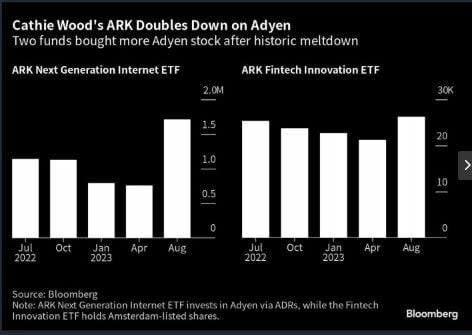 Cathie Wood aprovecha la caída de Adyen para comprar acciones