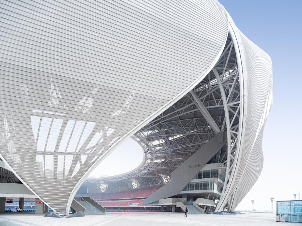 The stadium is as large as the Bird’s Nest in Beijing.