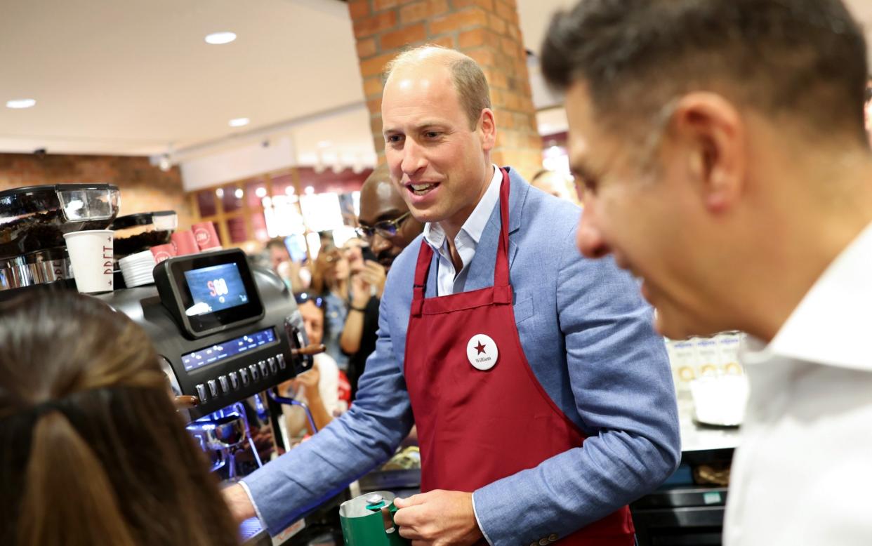 The Prince of Wales during a visit to Bournemouth businesses pledging their support to the Homewards programme