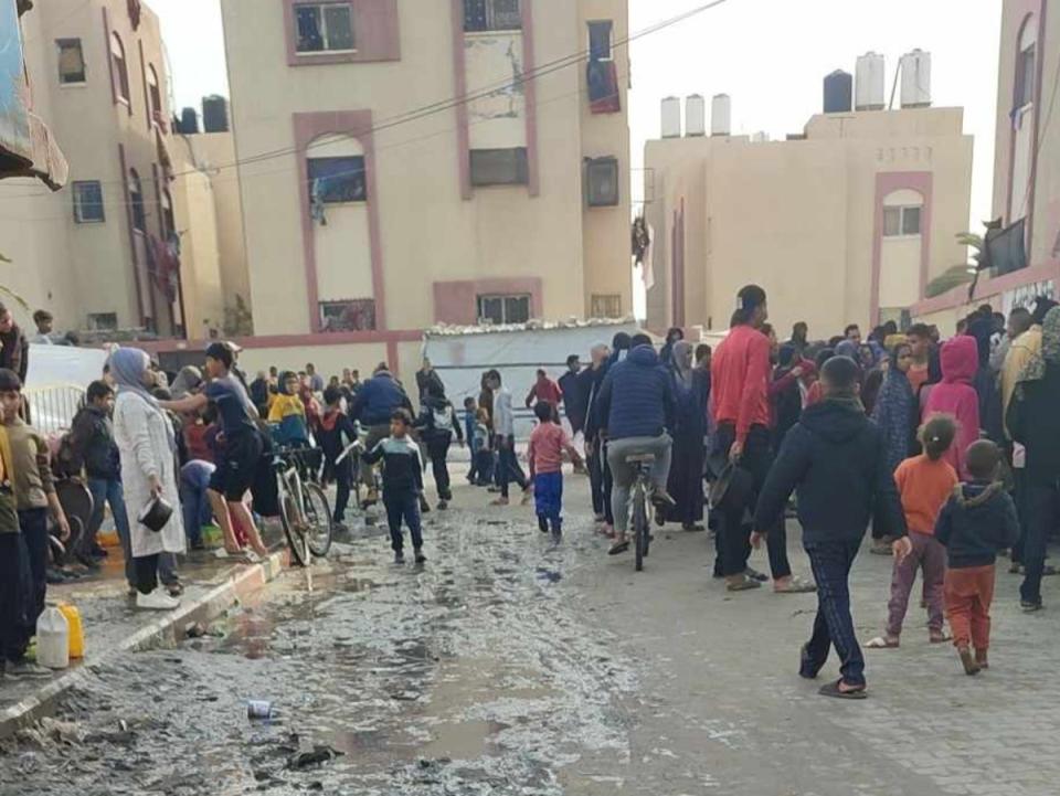 Raw sewage runs through the streets in the southern Gazan city of Rafah (Salim Ghayyda)