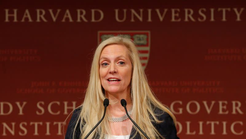 Federal Reserve Board Governor Lael Brainard speaks at the John F. Kennedy School of Government at Harvard University in Cambridge