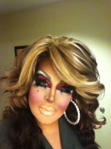 <p>Courtesy of Roxxxy Andrews</p> One of Roxxxy Andrews' first drag looks