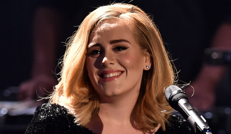 Adele at an awards ceremony in 2015.