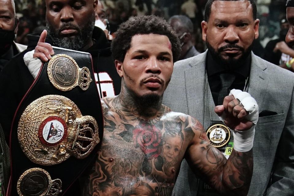 FILE - Gervonta Davis poses for photogr