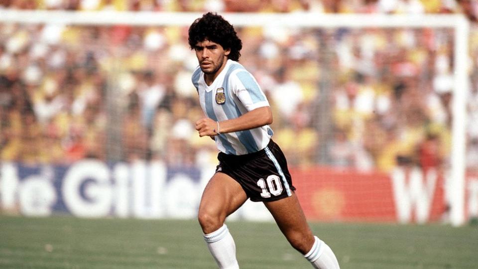 Maradona durante el Mundial de 1982.