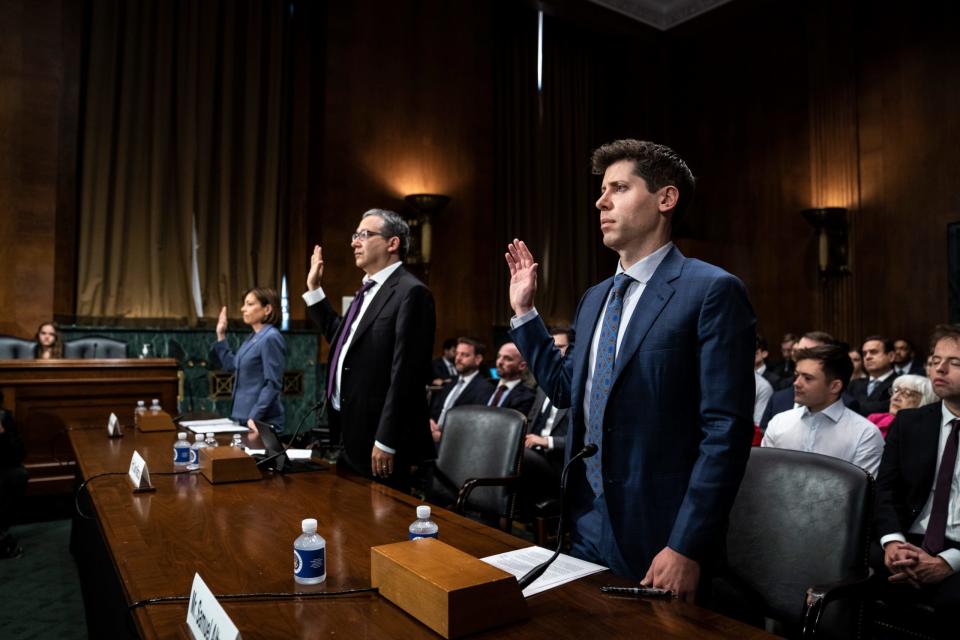 Sam Altman gehörte zu denjenigen, die in einer Reihe von Anhörungen des US-Kongresses zum Thema KI aussagen sollten. - Copyright: The Washington Post/Getty Images