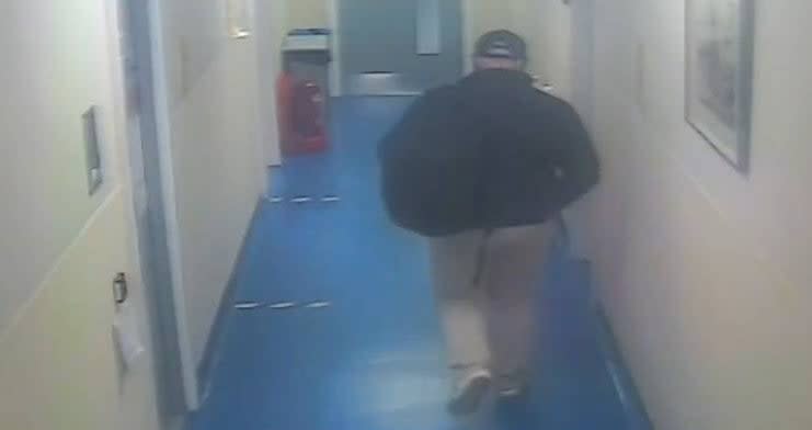 CCTV of Couzens at the PaPD base in west London (PA)