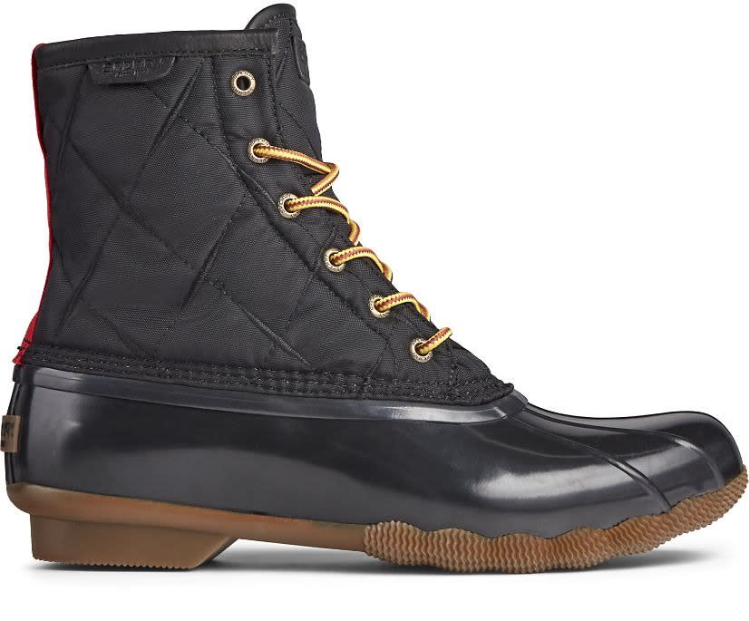 sperry saltwater nylon duck boots in black