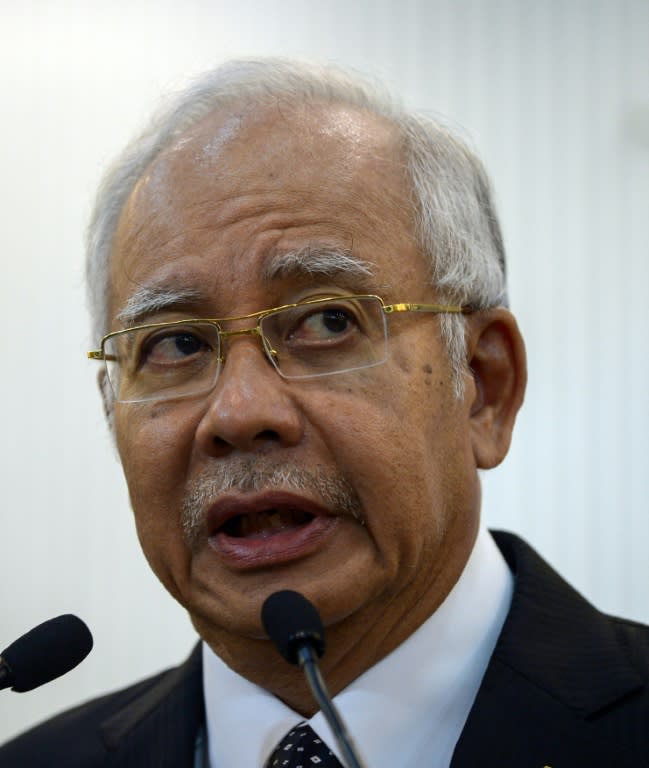 Malaysian Prime Minister Najib Razak, pictured on August 6, 2015, has called the graft allegations a "conspiracy" by unnamed opponents to topple him