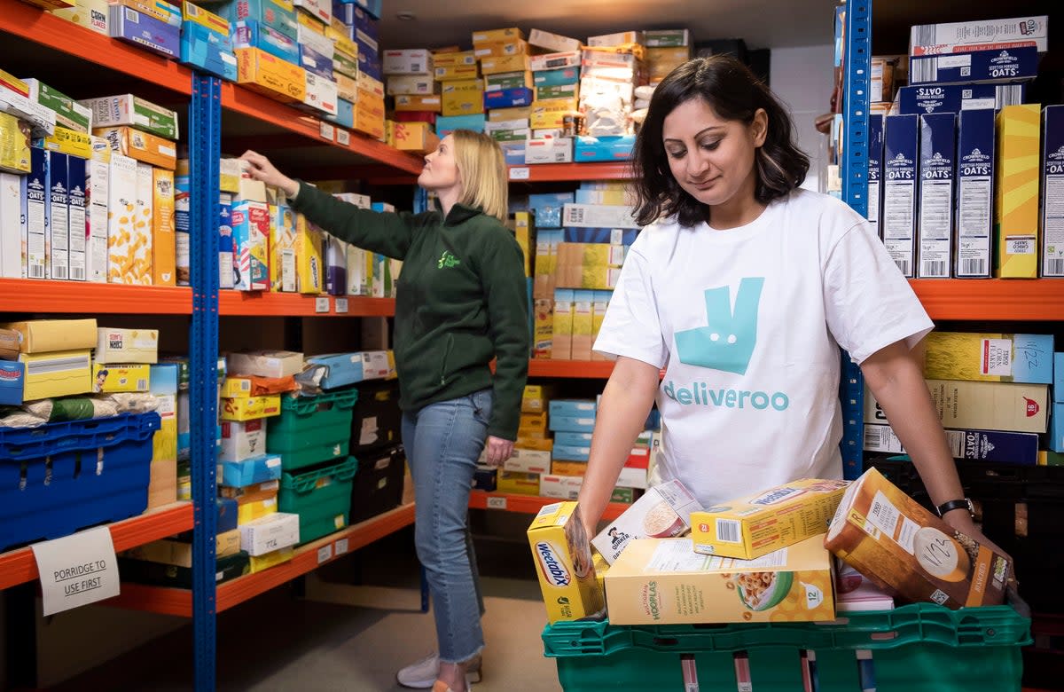 Deliveroo and the Trussell Trust have been working together since April (Deliveroo/PA)