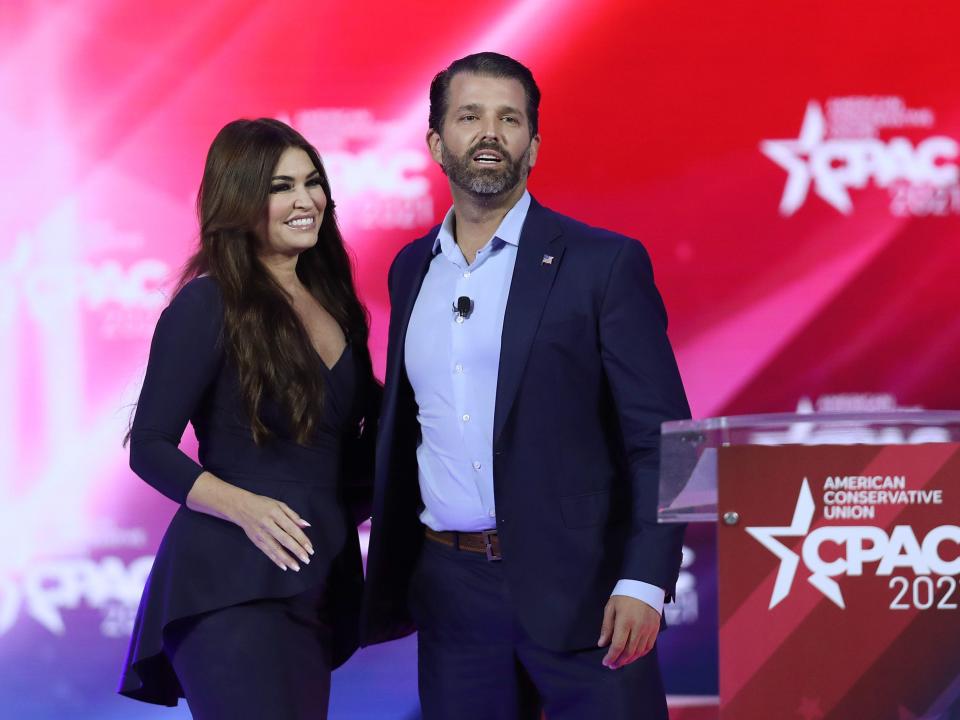 Donald Trump Jr. and Kimberly Guilfoyle at CPAC in 2021.