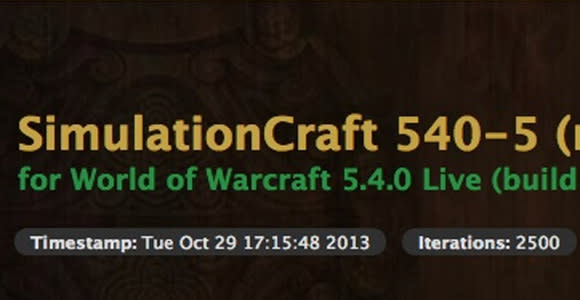 World of Warcraft - Simulationcraft 