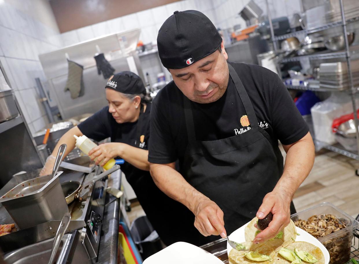 Namesakes and co-owners Patty and Pablo Garcia work at the family owned Patty and Pablo's: A Family Restaurant on Monday, April 22, 2024 at 145 E 2nd Street in Kaukauna Wis.
Wm. Glasheen USA TODAY NETWORK-Wisconsin