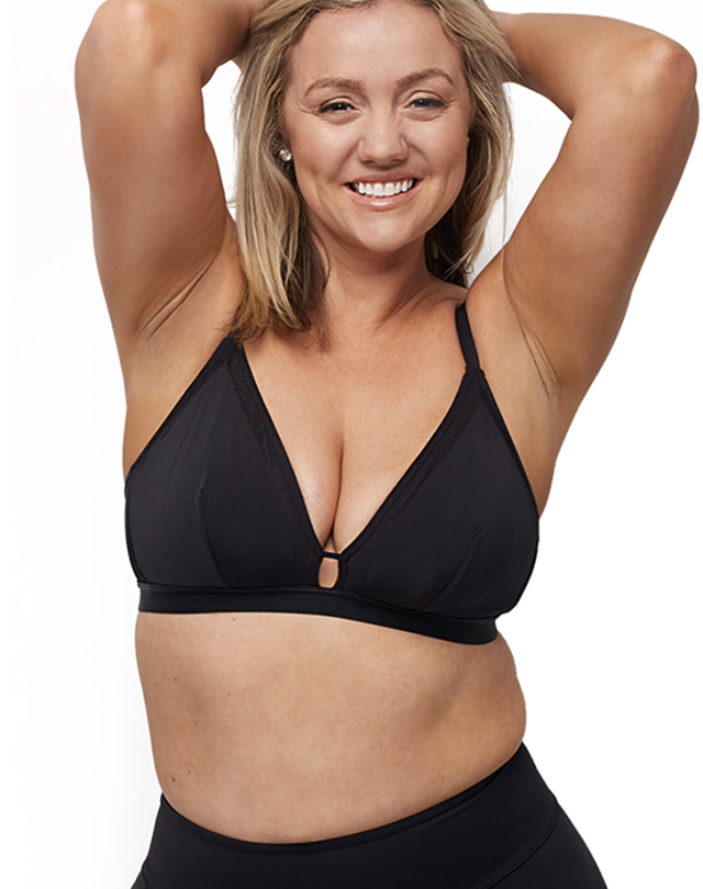 aerie EYELASH PLUNGE BRALETTE - Triangle bra - true black/black