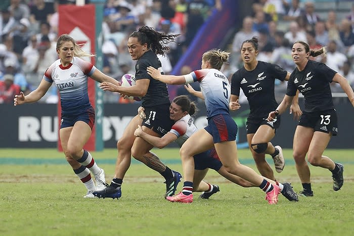 Sarah Hirini en el Mundial de Rugby femenino en Madrid