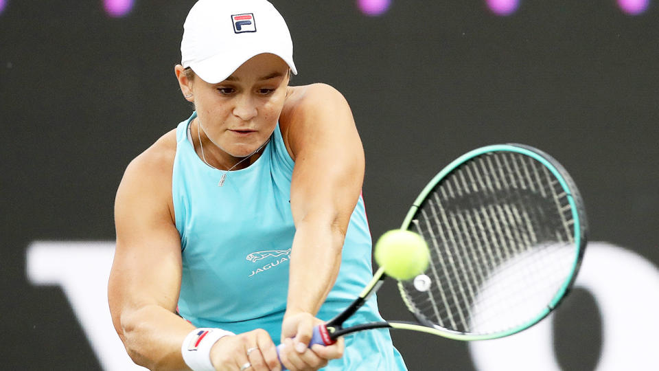 Ash Barty, pictured here in action at the Volvo Car Open in Charleston.