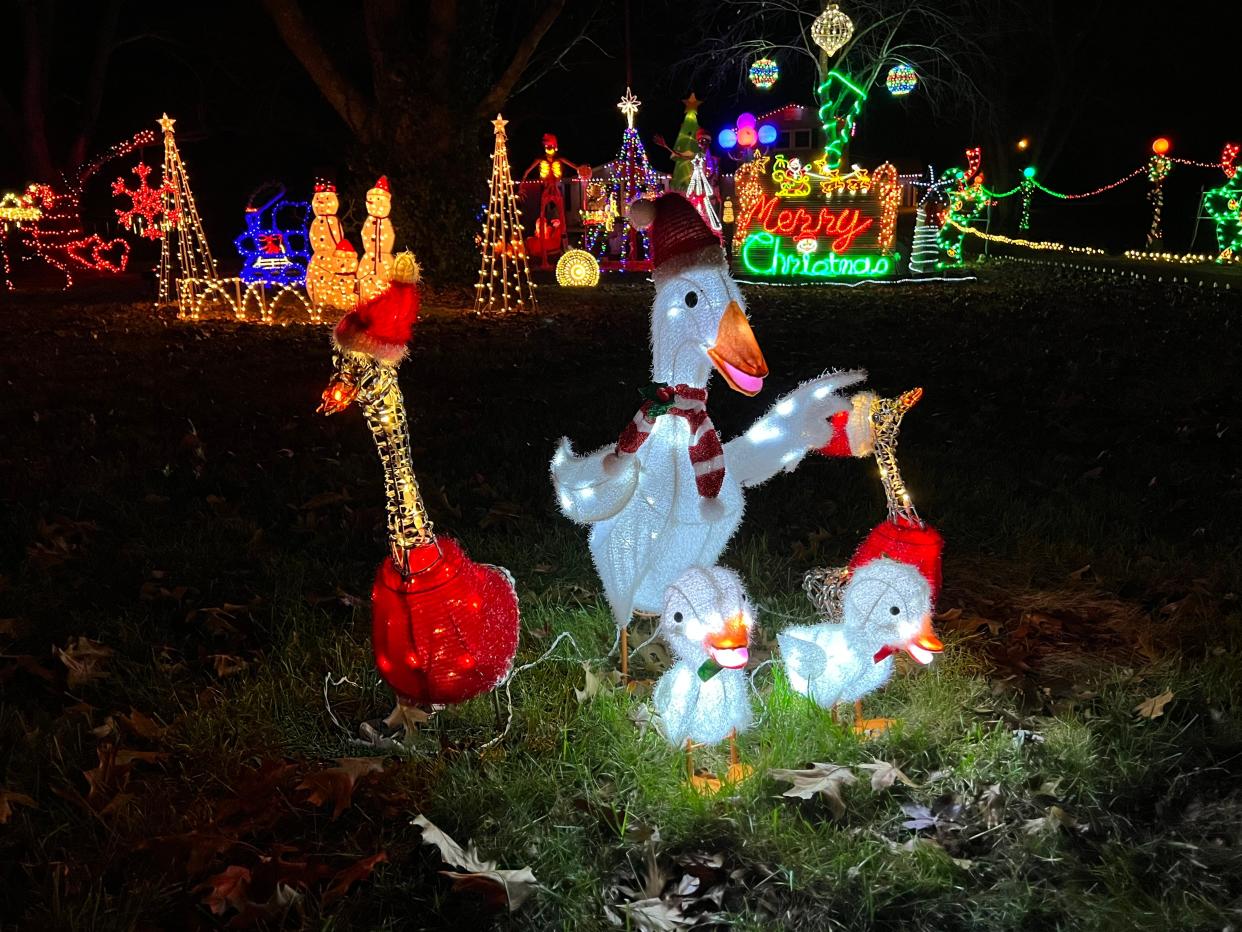 Christmas decorations at Ashley and Rob Snook's home at 1949 N. Farm Road 97 in 2023.