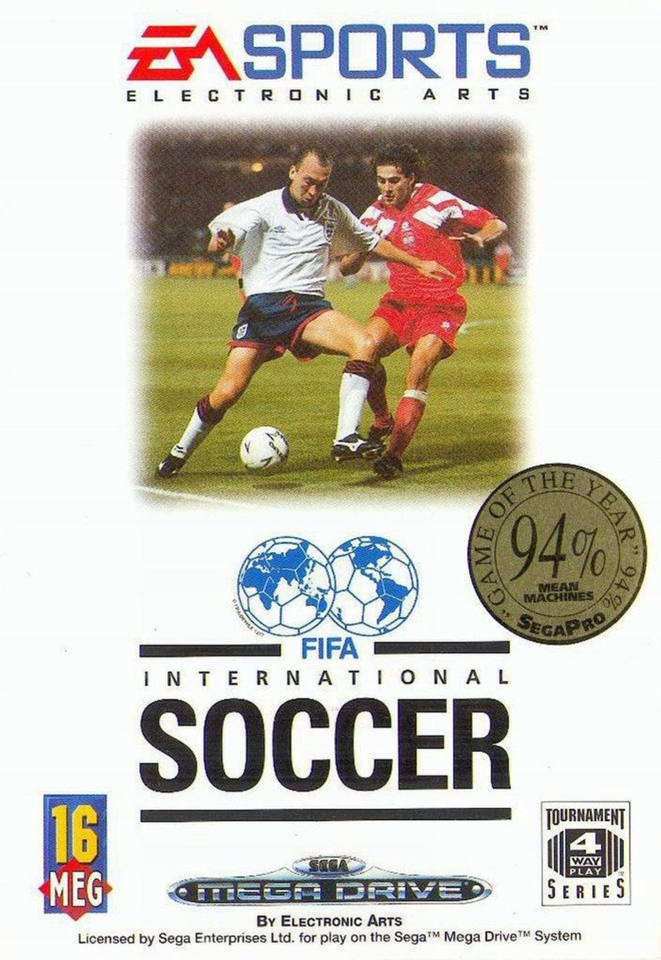 Alles auf Anfang: "FIFA International Soccer" erschien 1993 unter anderem für SNES und Sega Mega Drive. Bis zu vier Spieler konnten damals gleichzeitig spielen. Dafür gab es in den 48 Nationalmannschaften keinen einzigen echten Spieler. Alle Akteure waren frei erfunden. (Bild: EA)