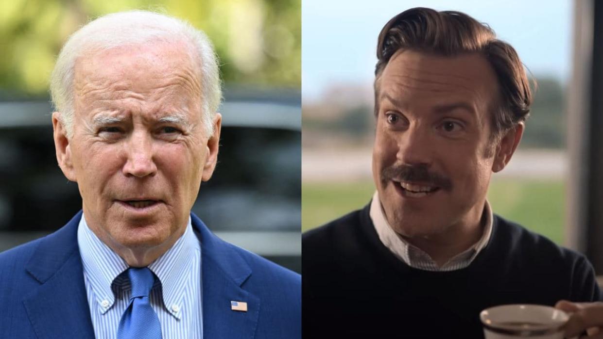 Joe Biden et Jason Sudeikis, l'acteur principal de la série 