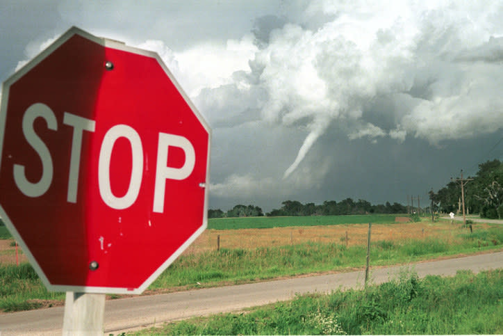 A tornado in the distance