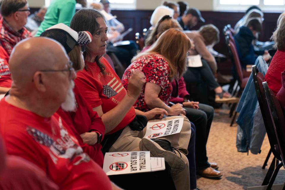 Members of the public weighed in on solar and wind energy conversion system and projects in Shawnee County during a planning commission meeting Monday evening at the Great Overland Station.