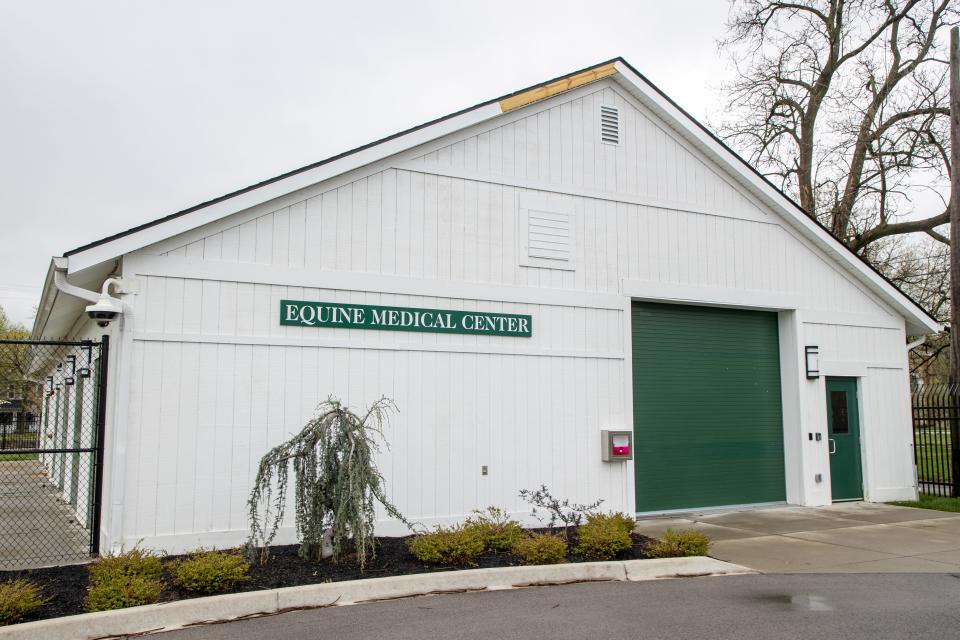 Outside the Churchill Downs Equine Medical Center where equine medical director Dr. William Farmer works on the backside. April 22, 2022