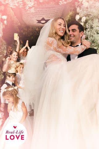 <p>Patty Harayda</p> Sam and Brooke Falic on their wedding day