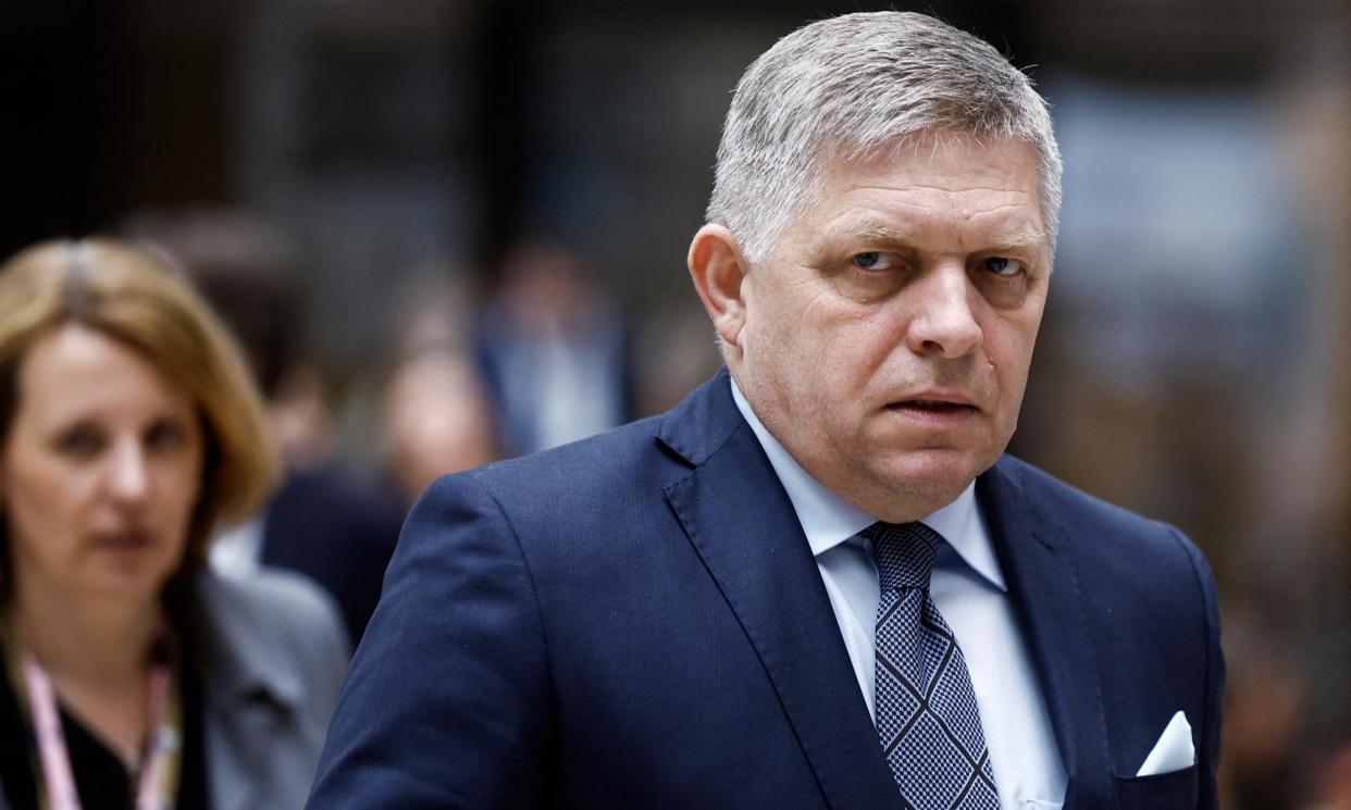 <span>Robert Fico has faced criticism at home and abroad for targeting independent media. He has repeatedly portrayed RTVS as biased.</span><span>Photograph: Kenzo Tribouillard/AFP/Getty Images</span>