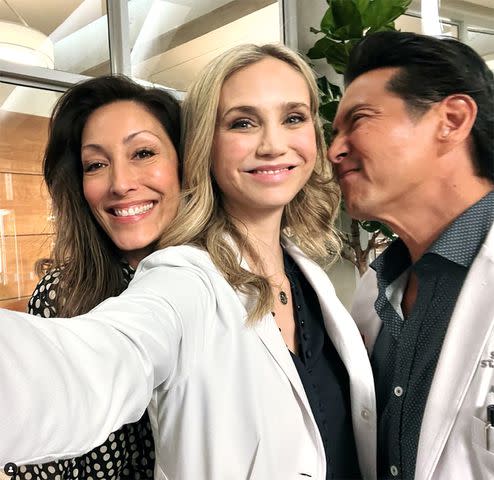 <p>Fiona Gubelmann/Instagram</p> Christina Chang, Fiona Gubelmann and Will Yun Lee in a candid selfie.