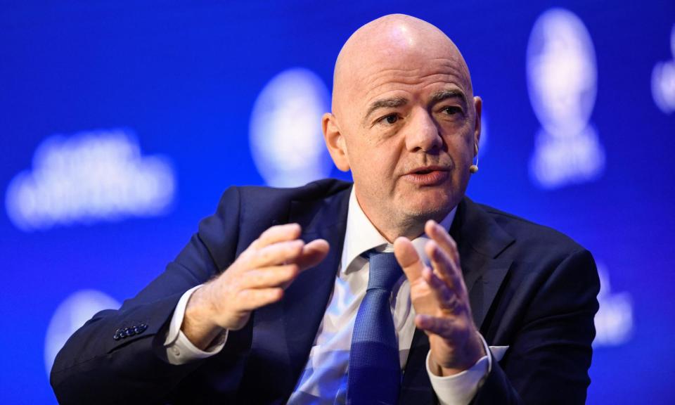 <span>‘The Fifa council has implemented due diligence on this very sensitive matter,’ said Gianni Infantino in Zurich.</span><span>Photograph: Patrick T Fallon/AFP/Getty Images</span>