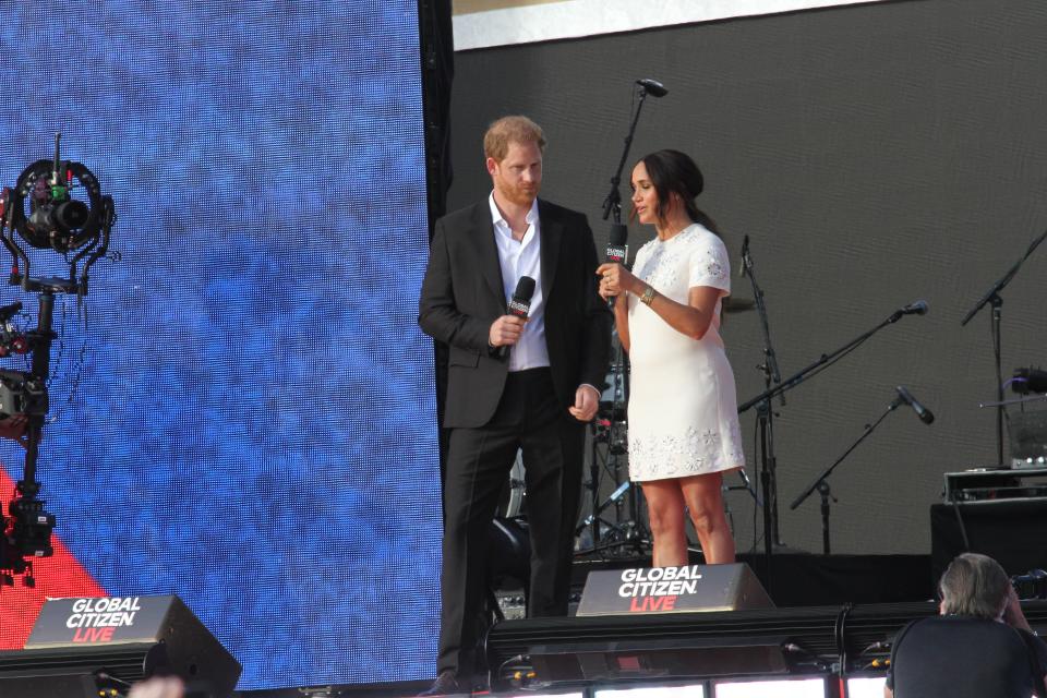 Prince Harry and Meghan Markle speak at Global Citizen Live in New York City. - Credit: ZUMAPRESS.com / MEGA