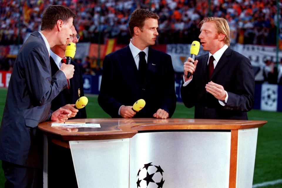 <p>Seine Expertise war auch in den Medien gefragt, auch beim Fußball. Hier diskutiert Becker mit Günther Jauch, Franz Beckenbauer und Oliver Bierhoff. </p>