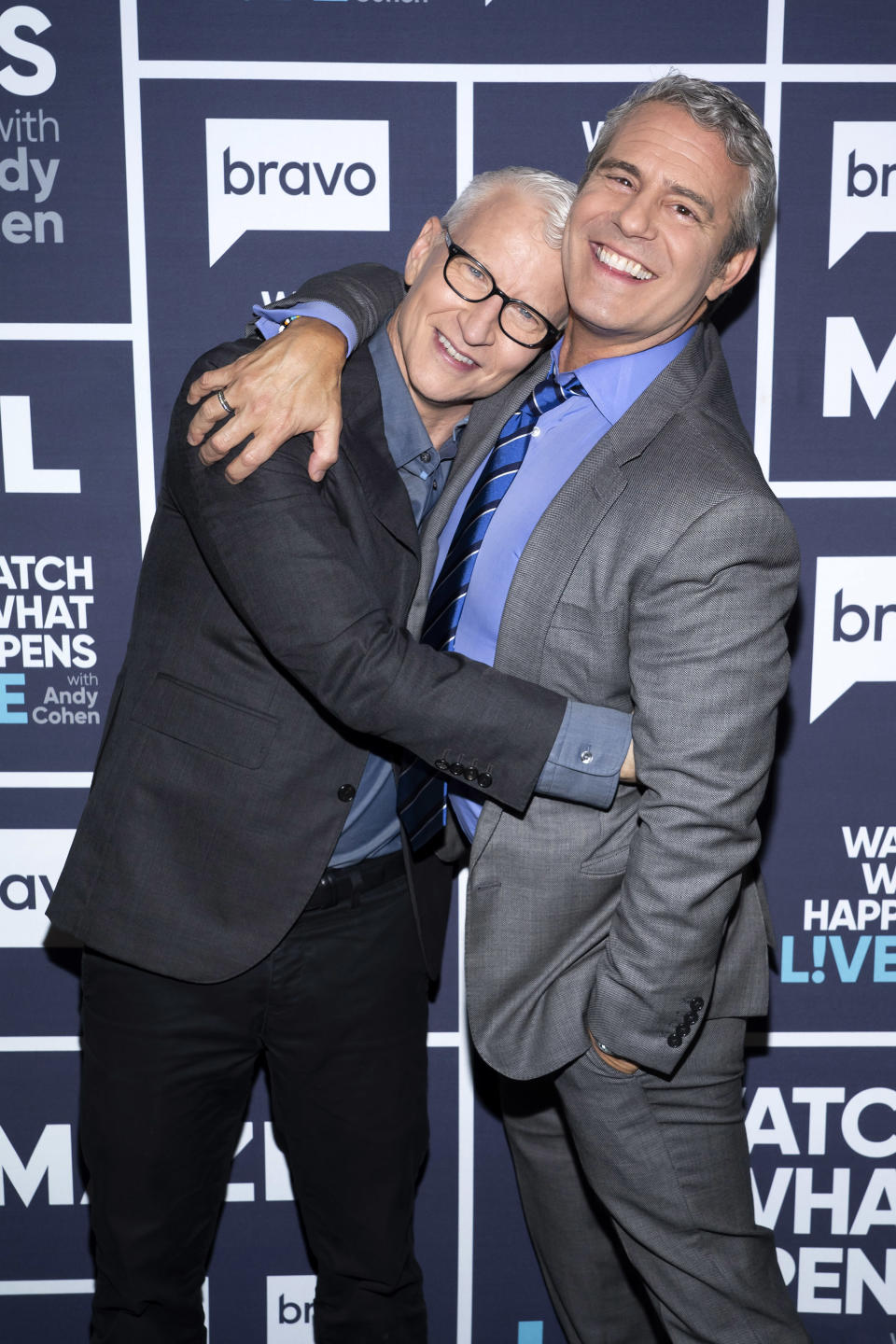 WATCH WHAT HAPPENS LIVE WITH ANDY COHEN -- Episode 18150 -- Pictured: (l-r) Anderson Cooper, Andy Cohen -- (Photo by: Charles Sykes/Bravo/NBCU Photo Bank via Getty Images)