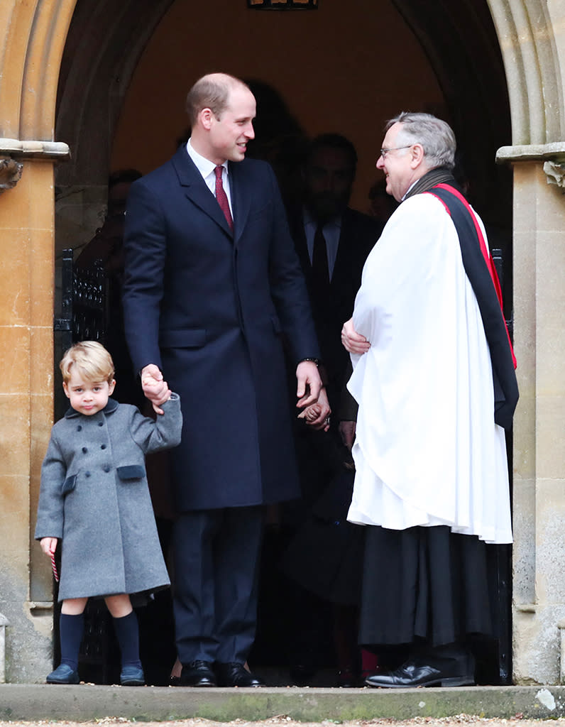 Noël 2017, le prince George et le prince William à la sortie de la messe