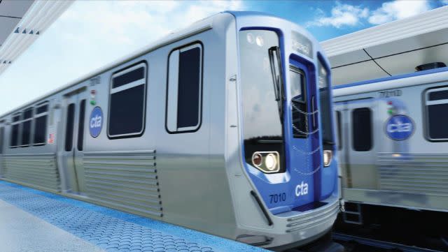 An artist's rendition of the new Chicago metro car.