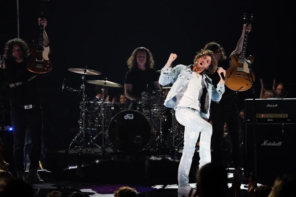 Bailey Zimmerman performs during the 58th ACM Awards at the Ford Center at the Star in Frisco Texas, on Thursday, May 11, 2023.