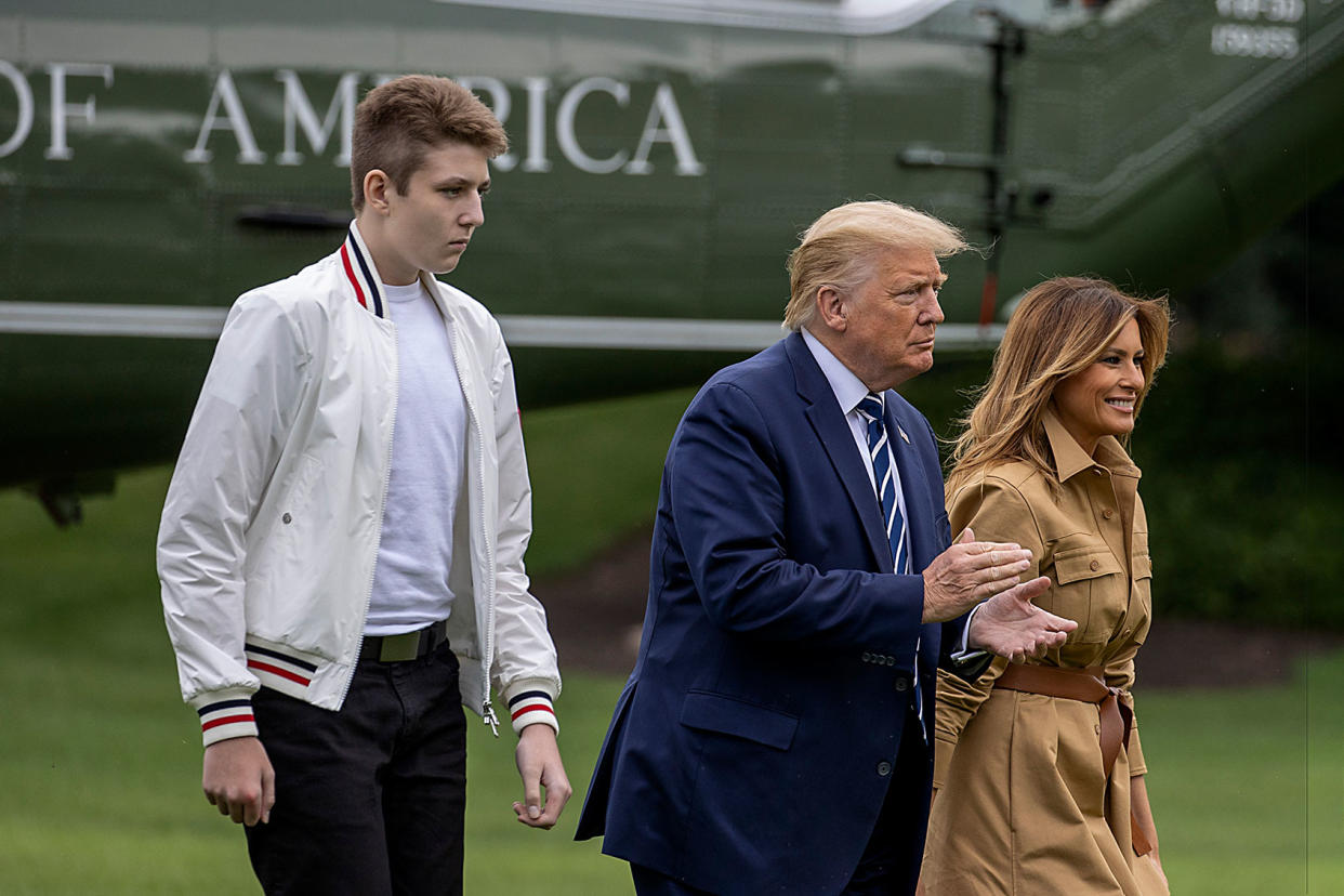 Donald Trump Barron Trump Melania Trump Tasos Katopodis/Getty Images
