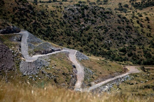 A hill at Coronado National Monument in Hereford, Arizona, was blasted for border wall construction on Sept. 22, 2022. 